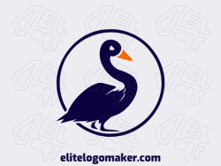 Memorable logo in the shape of a duck with abstract style, and customizable colors.
