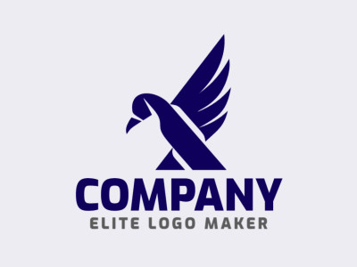 Un logotipo minimalista con un pato, elaborado con simplicidad y elegancia en azul oscuro.