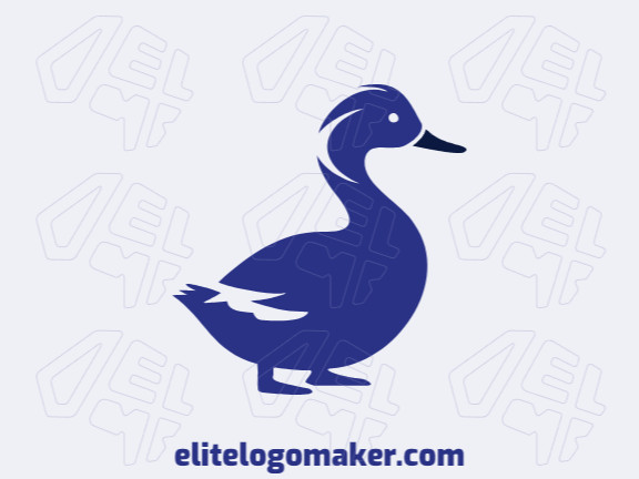 Contemporary emblem featuring a duck, exquisitely crafted with a sleek and pictorial aesthetic.