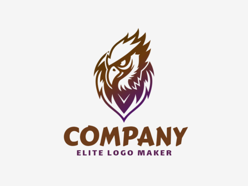 A beautiful gradient eagle logo design, prominently representing strength and elegance.