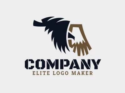 Animal logo in the shape of a flying eagle with black and brown colors, this logo is ideal for various types of business.