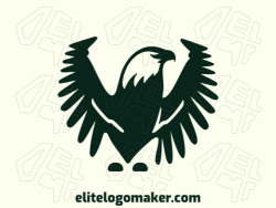 Customizable logo in the shape of an eagle composed of an minimalist style and black color.