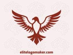 Ideal logo for different businesses in the shape of an eagle with a pictorial style.