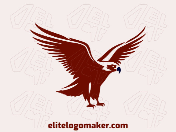 Logotipo profissional com a forma de uma águia voando com design criativo e estilo simples.