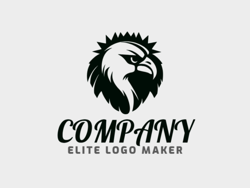 Um logotipo de cabeça de águia em espaço negativo em preto, incorporando poder, liberdade e simplicidade.