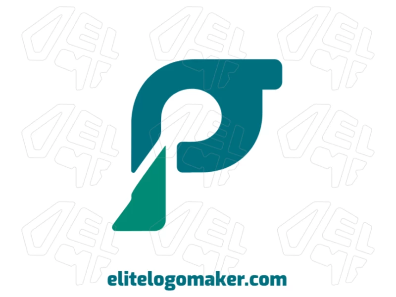 An editable minimalist design of the letter "P", perfect for creating a unique logo with an initial letter style.
