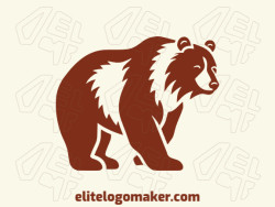 Creative logo in the shape of an elegant bear with a refined design and minimalist style.