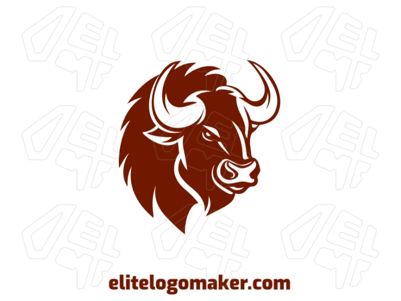 A creative logo featuring an elegant buffalo with a customizable design, crafted in an abstract style to convey uniqueness and dynamic appeal.