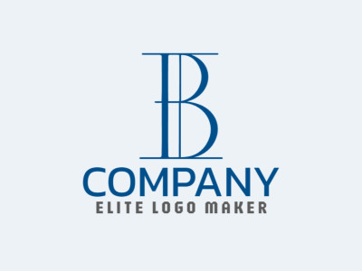 Um elegante logotipo de letra inicial apresentando o refinado 'B' em tons de azul suave.