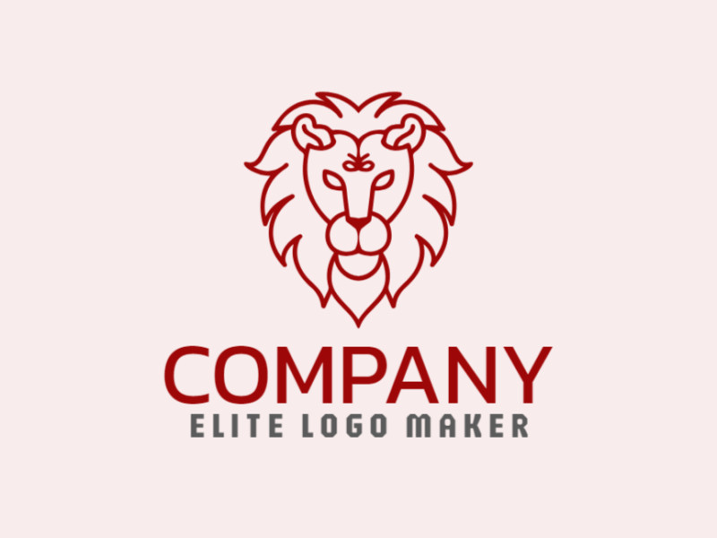 Elegantly crafted monoline logo featuring a lion head, radiating sophistication and strength.