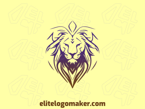 Create an ideal logo for your business in the shape of an elegant lion with symmetric style and customizable colors.