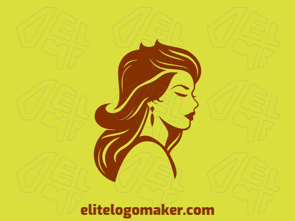 Create a vectorized logo showcasing a contemporary design of an elegant woman and abstract style, with a touch of sophistication and brown color.