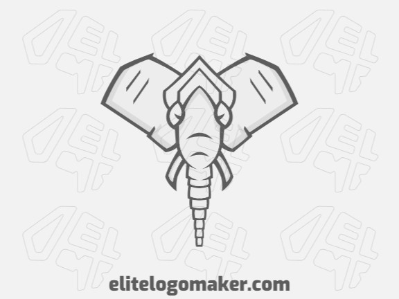 Ideal logo for different businesses in the shape of an elephant, with creative design and symmetric style.