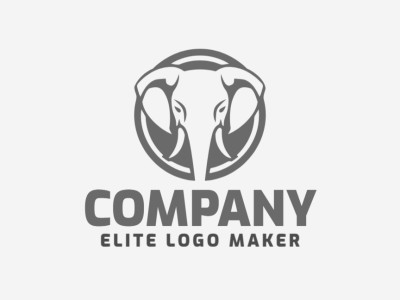 This circular logo features a grey elephant. It's a classic and elegant representation, perfect for businesses that value strength and wisdom.