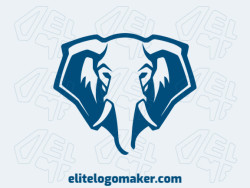 This logo is a simple yet impactful representation of an elephant's head, rendered in a minimalist style and cool blue hue. It's a symbol of intelligence, strength, and dignity.