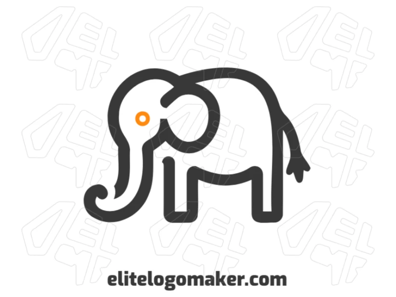 An elephant with a monoline design in a minimalist style, offering an excellent and clean visual representation.
