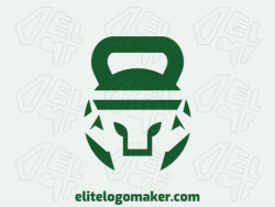 Abstract logo in the shape of an elf combined with a kettlebell, with creative design.
