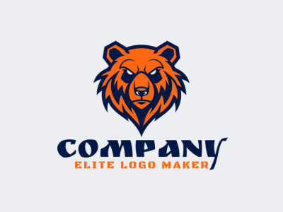 Un logo intrigante que presenta un oso malvado, diseñado simétricamente, emitiendo un atractivo cautivador.