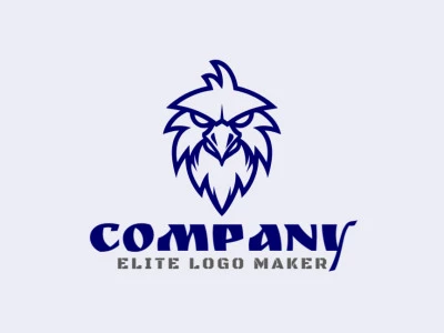 An abstract logo featuring an evil blue bird, designed with a distinguished style that serves various creative purposes and stands out in branding.