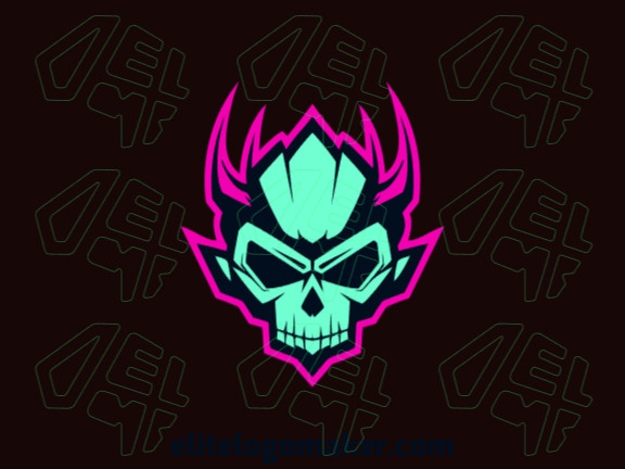 The edgy abstract logo features a wickedly cool skull with shades of green, black, and pink. It's the perfect mix of danger and style.