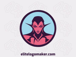 Ideal logo for different businesses in the shape of an evil witch with a symmetric style.