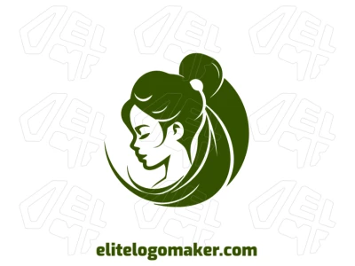 A quality logo featuring an excellent image of a woman in an abstract style, designed in an illustrative way for a unique and artistic brand identity.