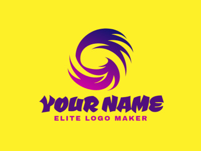 Un logotipo abstracto con un ojo en tonos púrpura y rosa, sirviendo como ilustración para diversos propósitos de representación.