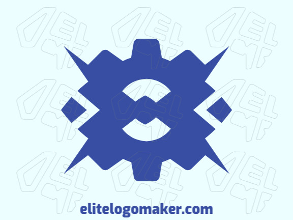 Logotipo disponível para venda com a forma de um olho, com design abstrato e cor azul.