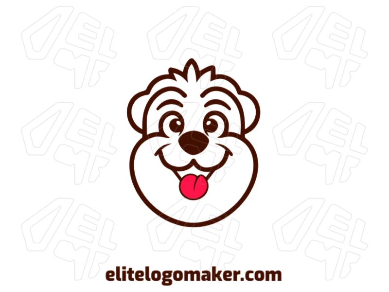 An eye-catching vector image of a dog head with a simple design, perfect for creating your own logo with a monoline style.