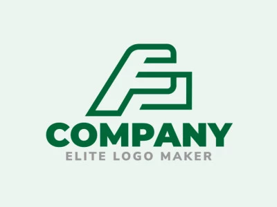 Logotipo ideal para diferentes empresas en forma de una letra "F" combinado con una flecha con un estilo monoline.