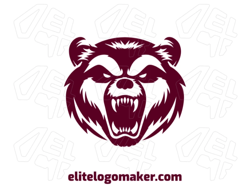 The fierce bear head with a scary design in abstract style creates a bold and striking visual, perfect for a powerful and impactful logo.