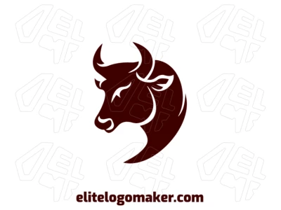 Um design abstrato de um touro feroz, representando força e poder, ideal para logotipos de negócios com um visual ousado e dinâmico.