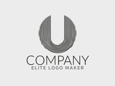 An abstract fingerprint rendition of the letter U symbolizes uniqueness and identity in this captivating logo design.