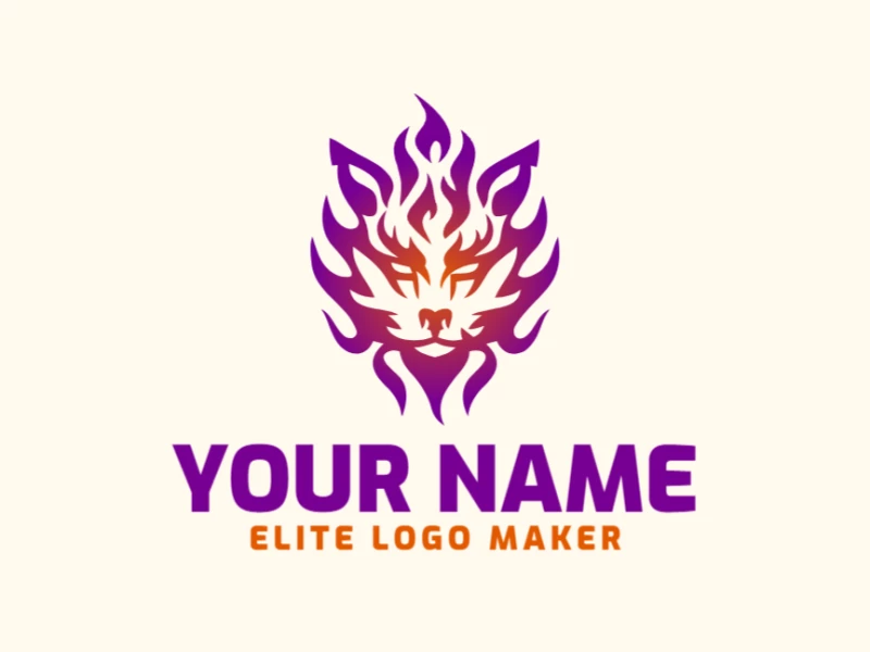 A fiery gradient logo featuring a cat head, with warm colors blending seamlessly to create a bold and captivating design.