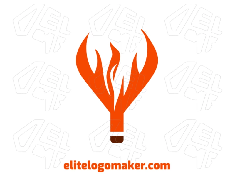 A prominent fire flame resembling the letter "Y", designed symmetrically for a simple logo creator.