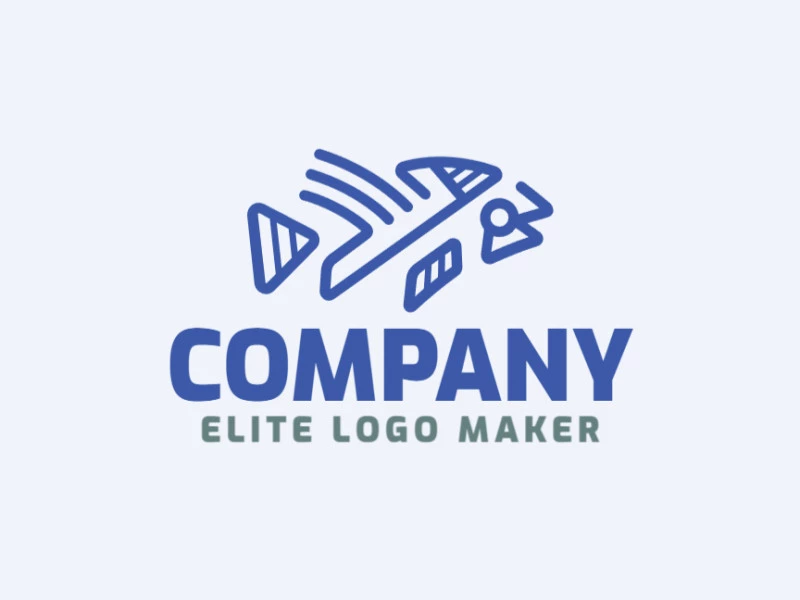 Modern logo in the shape of a fish with professional design and monoline style.