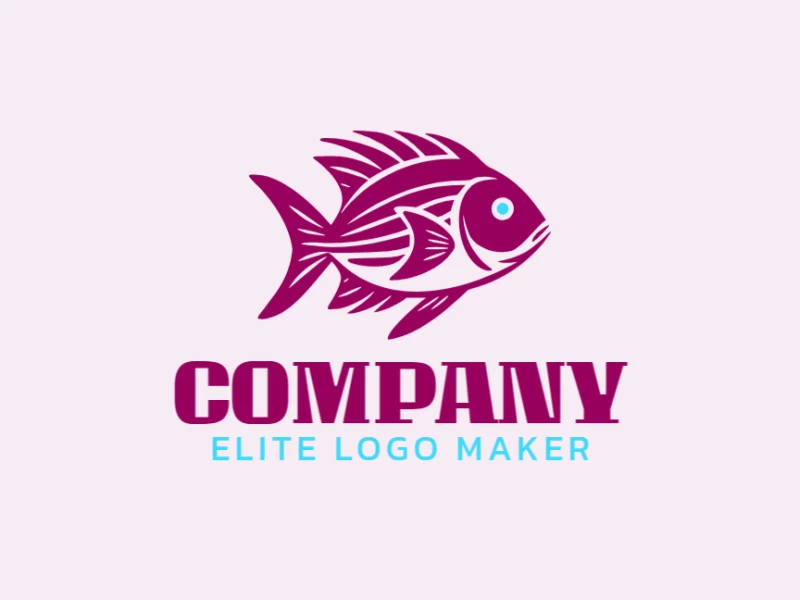 Dive into a tribal-inspired logo where graceful fish in enchanting shades of blue and pink come to life.