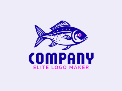 Customizable logo in the shape of a fish with creative design and illustrative style.