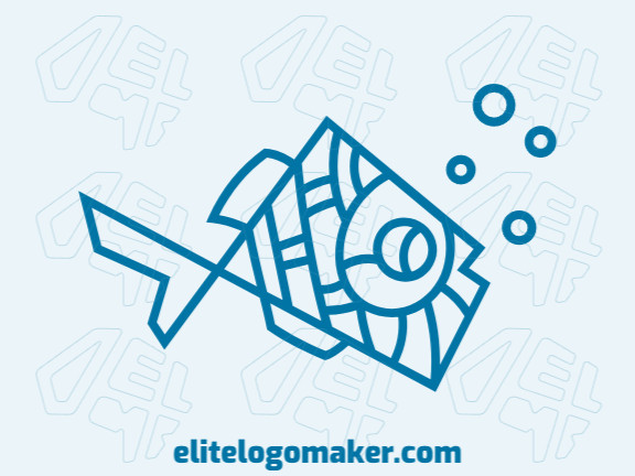 Ideal logo for different businesses in the shape of a fish, with creative design and monoline style.