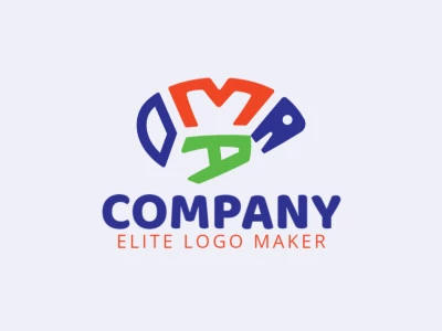 Crear su propio logotipo en forma de un pez combinado con una letra "M" y una letra "A", con un estilo abstracto y colores verde, azul, y naranja.