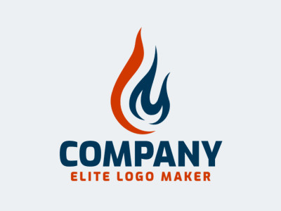 A minimalist logo featuring stylized flames, artfully combining blue and orange for a dynamic and modern design.