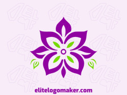 Logo in the shape of a flower with a green color, this logo is ideal for different business areas.