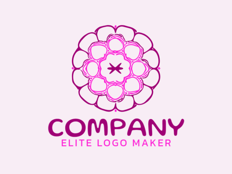 Customizable logo in the shape of a flower with creative design and handcrafted style.