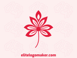 Vector logo in the shape of a flower with a simple style and red color.