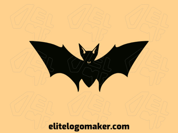 A symmetrical logo featuring a flying bat in bold black.