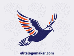 Customizable logo in the shape of a flying bird with creative design and abstract style.