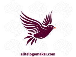 Create your online logo in the shape of a flying bird with customizable colors and simple style.