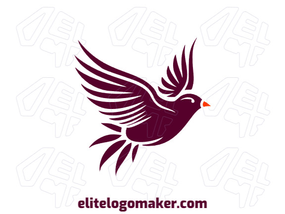 Crie seu logotipo online com a forma de um pássaro voando com cores customizáveis e estilo simples.