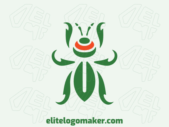 Logotipo abstrato com a forma de um inseto voador com design criativo.