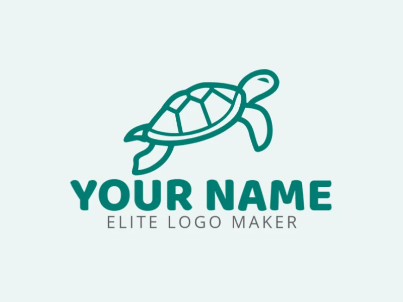 El logotipo minimalista presenta una tortuga voladora inspiradora, utilizando líneas y formas simples para transmitir una sensación de libertad y elegancia.